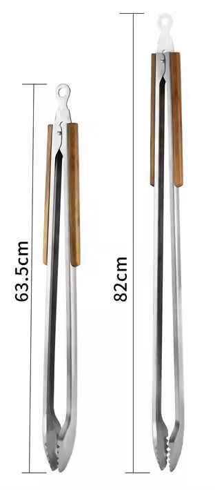 Extra Long BBQ and Campfire Tongs Combo. 63.5cm BBQ Tongs, 82cm Campfire Tongs