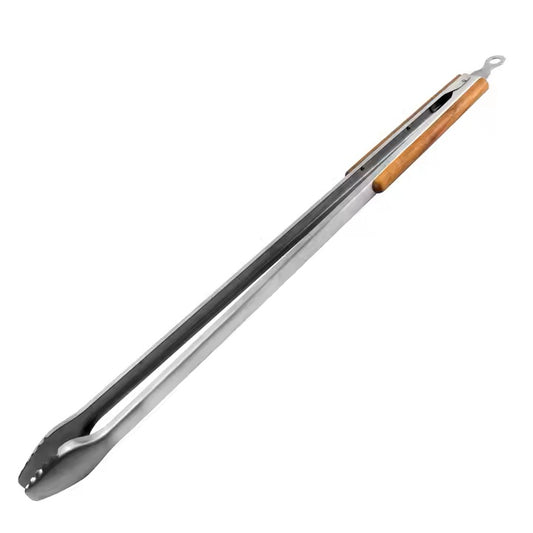 XL Extra Long Campfire Tongs - 82cm, Fire, Stainless Steel, Acacia Wood Handles, Built to last